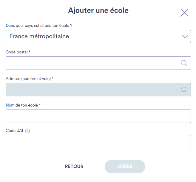 Ajoute une école